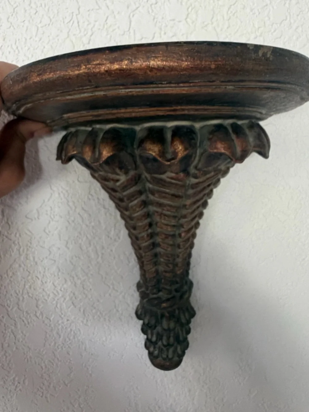 Source Unknown Ornate Wall Display Bracket in Copper-Bronze Finish